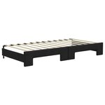 vidaXL Lit de jour avec gigogne et matelas noir 100x200 cm tissu