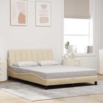 vidaXL Cadre de lit sans matelas crème 140x200 cm tissu