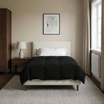 vidaXL Duvet d'été simple Matelassé Noir 140 x 200 cm Microfibre
