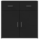 vidaXL Buffet noir 79x38x80 cm bois d'ingénierie