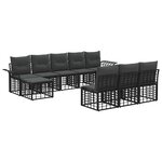 vidaXL Ensemble de canapés d'extérieur 9 Pièces Noir et Gris foncé