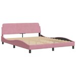 vidaXL Cadre de lit avec LED sans matelas rose 160x200 cm velours