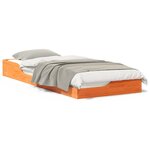 vidaXL Cadre de lit surélevé Marron cire 90 x 220 cm