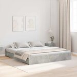 vidaXL Cadre de lit avec rangement avec tiroir Gris béton 180 x 200 cm