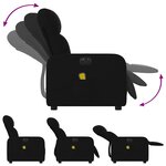 vidaXL Fauteuil de massage inclinable électrique Noir Tissu