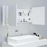 vidaXL Armoire salle de bain à miroir LED Blanc 100x12x45 cm Acrylique
