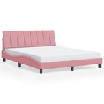 vidaXL Cadre de lit sans matelas Hanko rose 160x200 cm velours