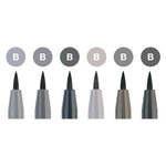 Etui de 6 PITT artist pen Stylo à encre de chine 6 nuances de Gris FABER-CASTELL
