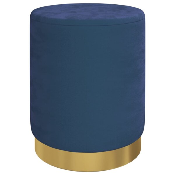 vidaXL Tabouret de rangement rond Bleu Velours