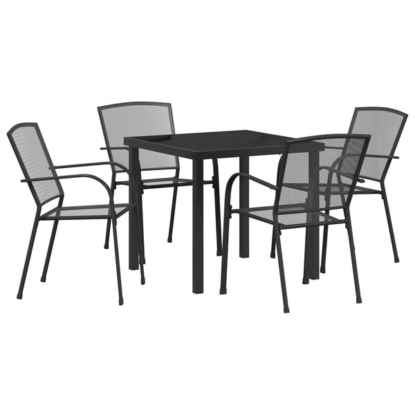vidaXL Set de jardin de 5 pièces en acier anthracite