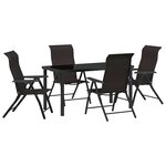 vidaXL Ensemble de salle à manger pour jardin 5 Pièces Noir café