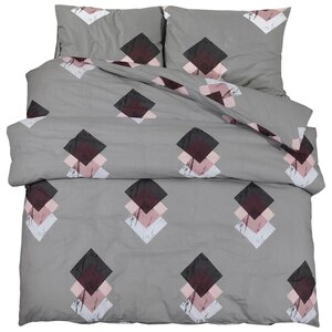vidaXL Ensemble de housse de couette Gris 260x240 cm Coton