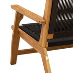 vidaXL Mobilier de jardin Noir 122 x 78 x 73 cm Bois d'Acacia Massif