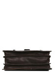 Cartable homme Premium vintage en cuir - KATANA - 3 soufflets - 39.5 cm - 31039-Chocolat