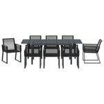 vidaXL Ensemble de salle à manger pour jardin 9 Pièces Noir polyrotin
