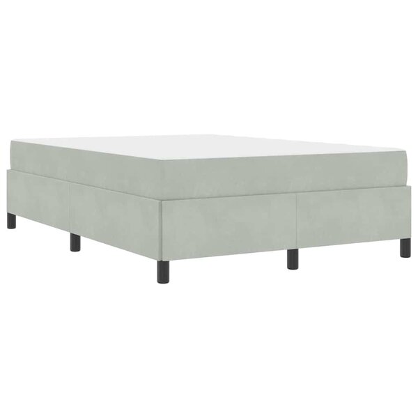 vidaXL Cadre de lit avec matelas Gris clair 140 x 190 cm tissu