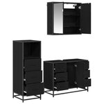 vidaXL Ensemble de mobilier de salle de bain 3 Pièces Chêne noir