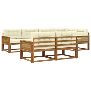vidaXL Ensemble de canapés d'extérieur 8 pc Naturel et Crème