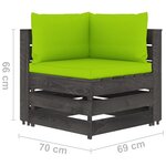 vidaXL Salon de jardin 12 Pièces avec coussins Bois imprégné de gris