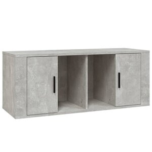vidaXL Meuble TV Gris béton 100x35x40 cm Bois d'ingénierie