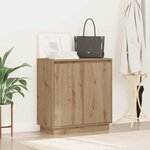 vidaXL Buffet LED Chêne artisanal 71 x 34 5 x 75 cm Bois d'ingénierie