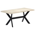 vidaXL Table à dîner Blanc 160x80x75 cm Bois de manguier massif