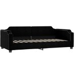vidaXL Lit de jour avec gigogne et tiroirs noir 100x200 cm tissu