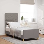 vidaXL Cadre de lit avec tête de lit Taupe 80 x 200 cm tissu