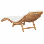 vidaXL Transat Blanc crème 188 x 55 x 59 cm Bois de teck solide
