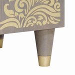 vidaXL Meuble TV Gris et or 80 x 31.5 x 46 cm Bois de manguier massif
