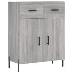 vidaXL Buffet haut Sonoma gris 69 5x34x180 cm Bois d'ingénierie