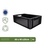 Pack and Move - Lot 4 Bacs Gerbables - Charge 20 kg - 60 x 40 x 20 cm - Stockage Rangement Outils Bricolage - Résistant - Réutilisable - 40L