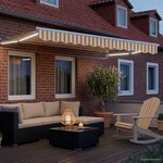 vidaXL Store rétractable manuel avec LEDs Jaune et blanc 3 5 x 2 m