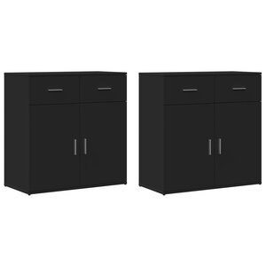 vidaXL Buffets 2 Pièces noir 79x38x80 cm bois d'ingénierie
