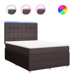 vidaXL Sommier à lattes de lit avec matelas Marron foncé 140x200 cm