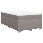 vidaXL Sommier à lattes de lit avec matelas Taupe 120x200 cm Tissu