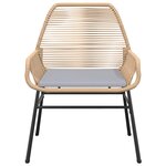 vidaXL Ensemble à manger jardin coussins 5Pièces marron poly rotin verre