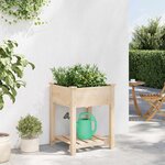 vidaXL Cache-pot de jardin avec étagère Beige 60.5 x 60 x 76.5 cm