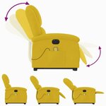 vidaXL Fauteuil inclinable de massage électrique jaune velours