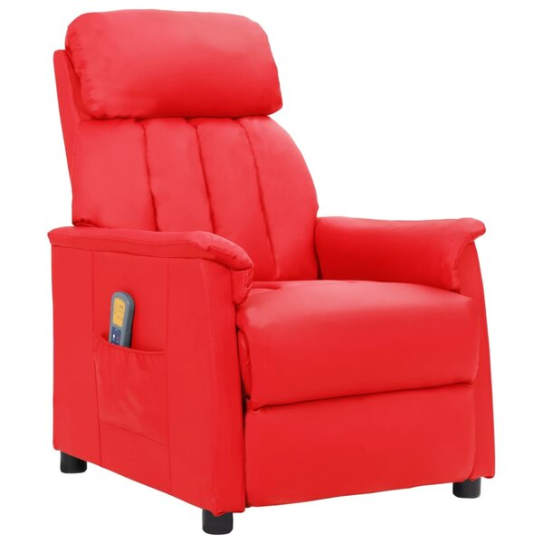 vidaXL Fauteuil de massage Rouge Similicuir