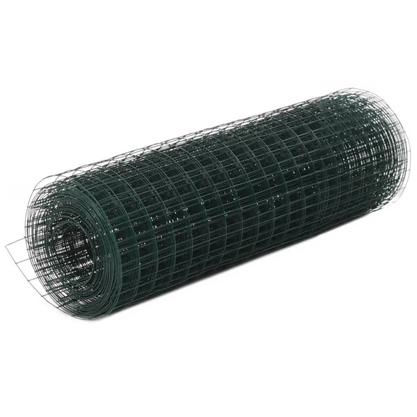 vidaXL Grillage acier avec revêtement en PVC 10x0 5 m vert