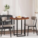 vidaXL Plateau de table Marron foncé Ø 80 x 2.5 cm Chêne massif