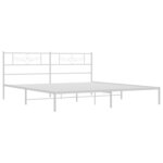 vidaXL Cadre de lit métal avec tête de lit blanc 200x200 cm
