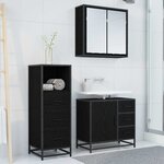 vidaXL Ensemble de mobilier de salle de bain 3 Pièces Chêne noir