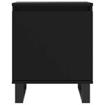 vidaXL Table de chevet noir 40x30x50 cm bois d’ingénierie