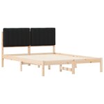 vidaXL Cadre de lit avec tête de lit rembourrée Noir 140 x 190 cm