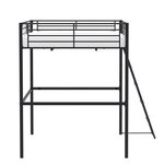 Lit mezzanine en métal ELIOT - Noir - Sommier inclus - 140 x 200 cm