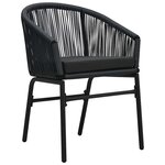vidaXL Ensemble de salle à manger pour jardin 5 Pièces Noir Poly rotin