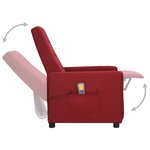 vidaXL Fauteuil de massage Rouge bordeaux Tissu