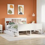 vidaXL Lit bibliothèque sans matelas blanc 180x200 cm bois pin massif